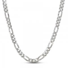 Men's Figaro Chain Necklace Sterling Silver 24"