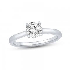 The Kiss Diamond Solitaire GSI Engagement Ring 1 ct tw Round-cut Platinum