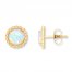 Lab-Created Opal Earrings 10K Yellow Gold