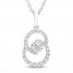 Encircled by Love Diamond Necklace 1/4 ct tw Round-cut 10K White Gold 18"