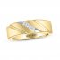 THE LEO Men's Diamond Wedding Band 1/4 ct tw Princess-cut 14K Yellow Gold