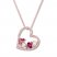 Morganite/Garnet/Tourmaline/Topaz Heart Necklace 10K Rose Gold