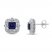 Blue & White Lab-Created Sapphire Earrings Sterling Silver