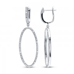 Diamond Dangle Earrings 1/10 ct tw Round-cut Sterling Silver