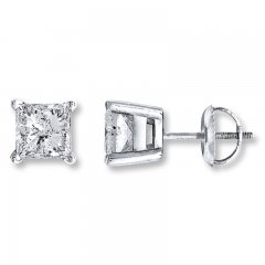 Diamond Earrings 1-1/4 ct tw Princess-cut 14K White Gold