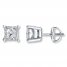 Diamond Earrings 1-1/4 ct tw Princess-cut 14K White Gold