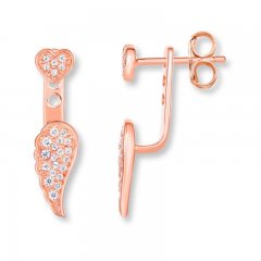 Front-Back Earrings 1/4 ct tw Diamonds 10K Rose Gold