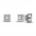 Diamond Earrings 1/4 ct tw Princess & Round 10K White Gold