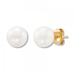 Cultured Pearl Stud Earrings 8 x 8.5mm