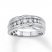 Men's Wedding Band 1/4 ct tw Diamonds 10K White Gold