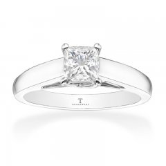 Tolkowsky Diamond Ring 3/4 Carat Princess-cut 14K White Gold