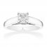 Tolkowsky Diamond Ring 3/4 Carat Princess-cut 14K White Gold