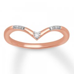 Chevron Ring 1/20 ct tw Round-cut 10K Rose Gold