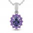 Tanzanite & Amethyst Necklace Sterling Silver 18"