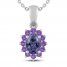 Tanzanite & Amethyst Necklace Sterling Silver 18"