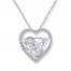 Elephant Heart Necklace 1/10 ct tw Diamonds Sterling Silver