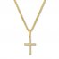 Diamond Cross Necklace 1/15 ct tw Round-cut 10K Yellow Gold