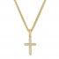 Diamond Cross Necklace 1/15 ct tw Round-cut 10K Yellow Gold