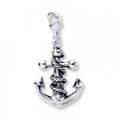 Anchor & Rope Charm Sterling Silver