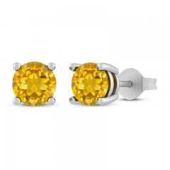 Citrine Stud Earrings Sterling Silver