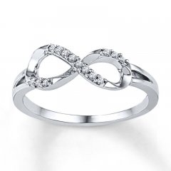 Diamond Infinity Ring 1/15 ct tw Round-cut 10K White Gold