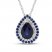 Blue & White Lab-Created Sapphire Necklace Sterling Silver 18"