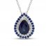 Blue & White Lab-Created Sapphire Necklace Sterling Silver 18"