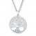 Family Tree Necklace Diamond Accents Sterling Silver