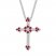 Lab-Created Ruby Cross Necklace Sterling Silver