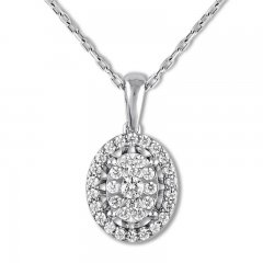 Diamond Necklace 1/2 ct tw Round-cut 10K White Gold