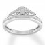 Diamond Chevron Ring 1/8 ct tw Round-cut 10K White Gold