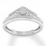 Diamond Chevron Ring 1/8 ct tw Round-cut 10K White Gold