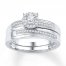 Diamond Bridal Set 1/5 ct tw Diamonds 10K White Gold