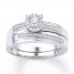 Diamond Bridal Set 1/5 ct tw Diamonds 10K White Gold