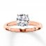 Solitaire Engagement Ring 1 Carat Diamond 14K Rose Gold