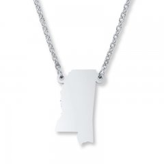 Mississippi State Necklace Sterling Silver