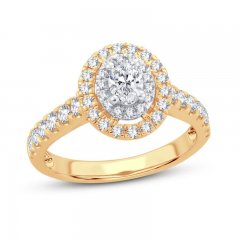 Diamond Engagement Ring 1 ct tw Oval/Round 14K Yellow Gold