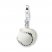 Baseball Charm White Enamel Sterling Silver