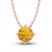 Citrine Solitaire Necklace 10K Rose Gold 18"