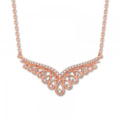 Emmy London Diamond Necklace 1/4 ct tw Round 10K Rose Gold