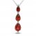 Lab-Created Ruby Three-Stone Necklace Sterling Silver 18"