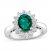 Lab-Created Emerald & White Lab-Created Sapphire Ring Sterling Silver