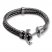 Men's Anchor Bracelet Leather & Stainless Steel