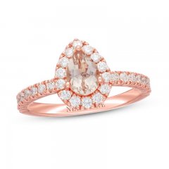 Neil Lane Diamond Engagement Ring 5/8 ct tw Pear/Round 14K Rose Gold