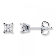 Diamond Earrings 1/3 ct tw Princess-cut 14K White Gold