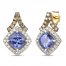 Le Vian Creme Brulee Tanzanite Earrings 5/8 ct tw Diamonds 14K Two-Tone Gold