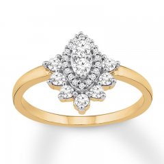 Diamond Ring 3/8 ct tw Round-cut 10K Yellow Gold