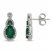 Emerald Earrings 1/6 ct tw Diamonds 10K White Gold