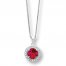 Lab-Created Ruby Necklace Lab-Created Sapphires Sterling Silver