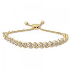 Diamond Bolo Bracelet 1 ct tw Round-cut 10K Yellow Gold